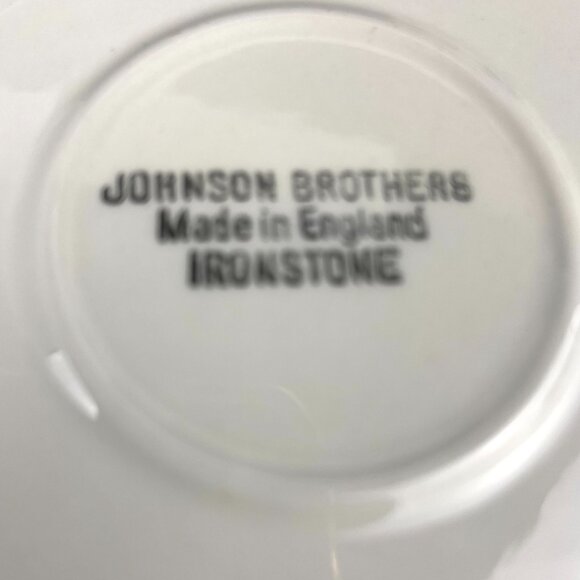 Set Johnson Brothers 5 Saucer 6" Floral Sprigs Ironstone Made in England - Picture 5 of 5